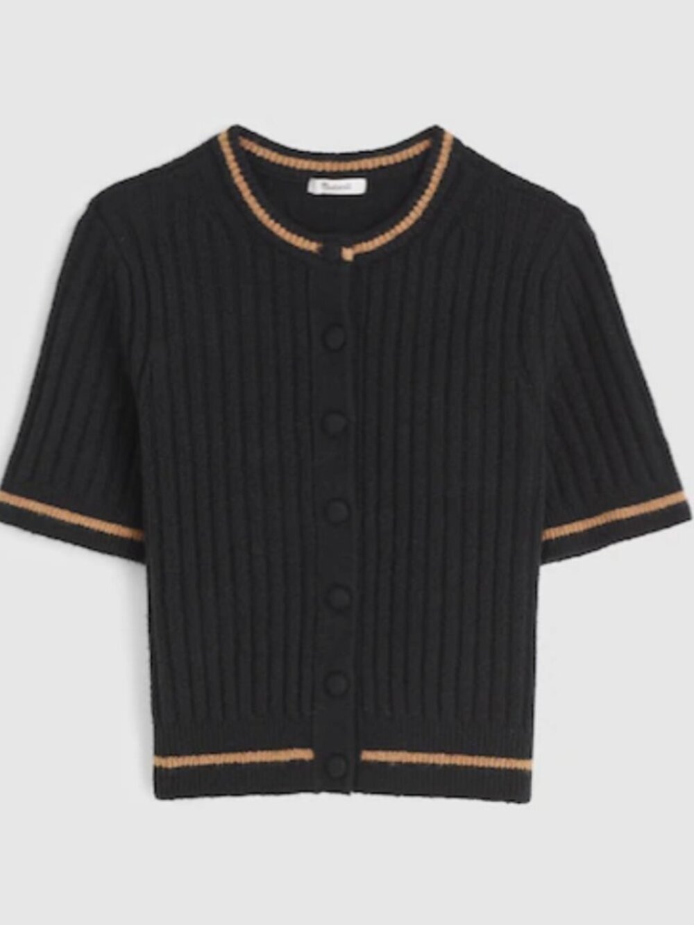 Madewell Puff Sleeve Cardigan Size Small Merino Blend Soft Knit Preppy Capsule